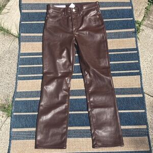 Gap Faux Leather Vintage Slim High Rise Pants NWT